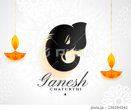 ganesh chaturthi event background with hanging diya ganesh chaturthi event background with hanging diya 136264542
