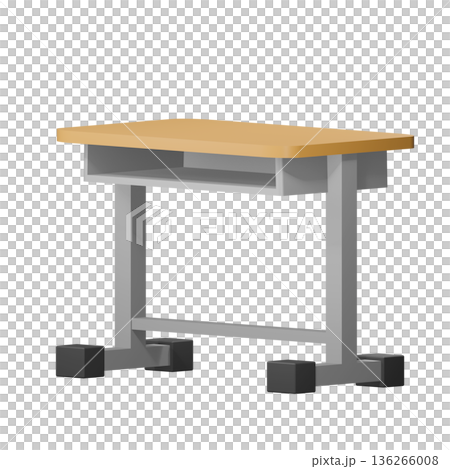 日本の学校の机｜3Dイラスト 136266008