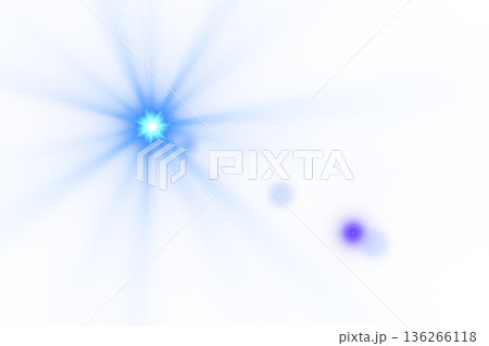 Bright Blue Starburst Light Effect with Radial Rays, Transparent Overlay 136266118