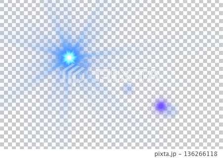 Bright Blue Starburst Light Effect with Radial Rays, Transparent Overlay 136266118