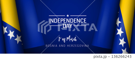 Bosnia and Herzegovina independence day vector banner, greeting card 136266243