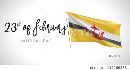 Brunei national day vector banner, greeting card 136266278