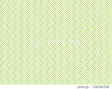 黄緑色の檜垣文様の背景 136266386