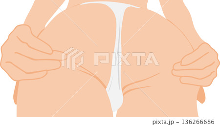 ダイエットに成功した女性のイラスト 136266686