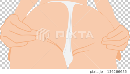 ダイエットに成功した女性のイラスト 136266686
