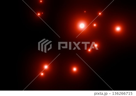黒背景の上で輝くたくさんの赤い粒子 136266715