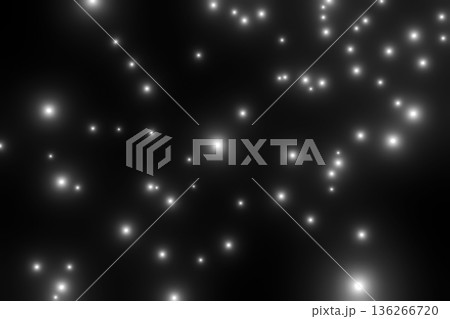 黒背景に浮かぶたくさんの白い粒子 136266720