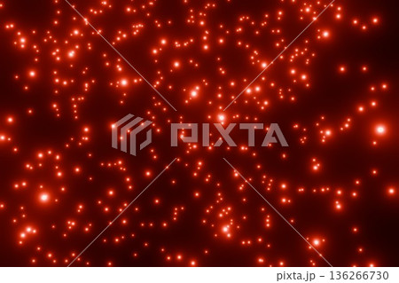 赤く輝くたくさんの粒子 136266730