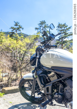 モーターサイクル ツーリングの休憩、山梨県南都留郡道志村 モーターサイクル ツーリングの休憩、山梨県南都留郡道志村 136266993