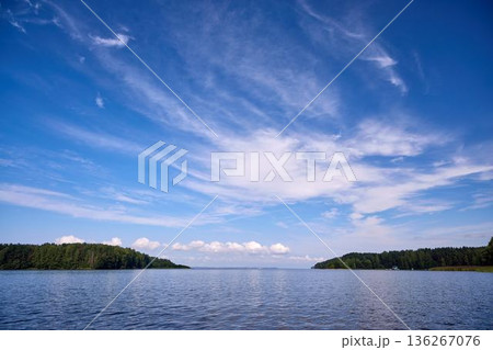 Beautiful summer river at sunny day 136267076