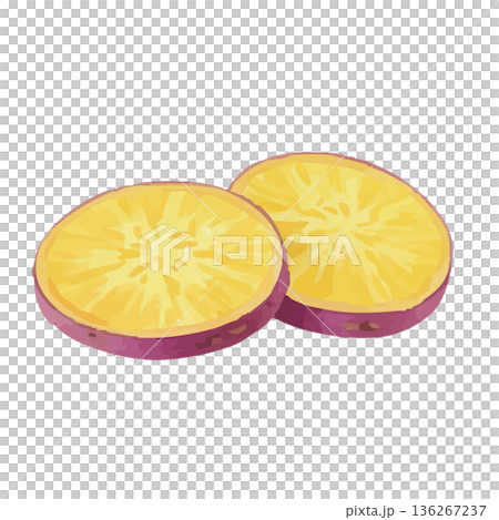 水彩風格的紅薯插圖 水彩風格的紅薯插圖 136267237