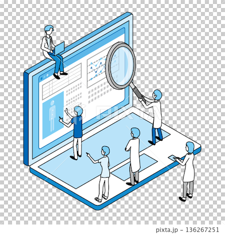 医療IT化のイメージイラスト 136267251