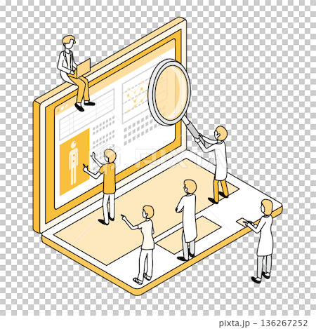 医療IT化のイメージイラスト 医療IT化のイメージイラスト 136267252