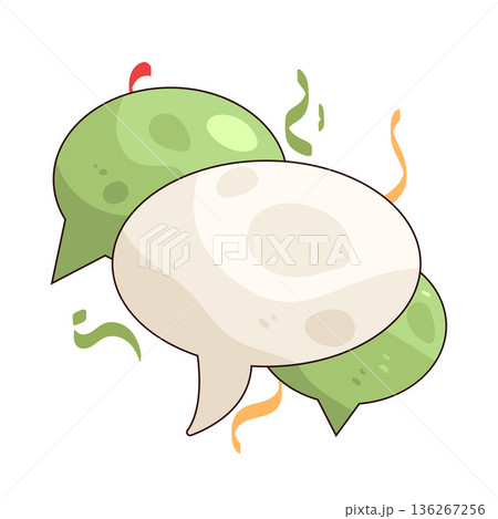 Illustration of Speech Bubble with confetti Illustration of Speech Bubble with confetti 136267256