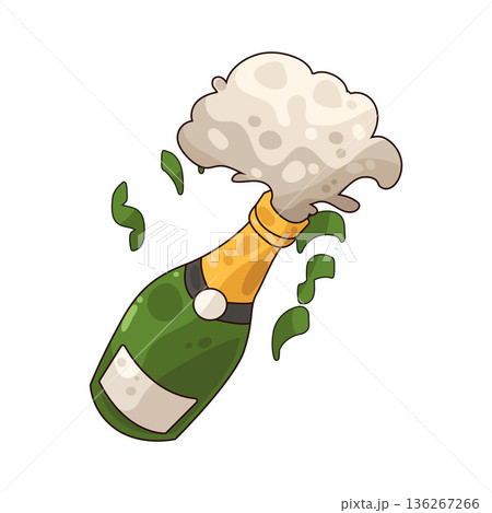 Illustration of Champagne Bottle Illustration of Champagne Bottle 136267266