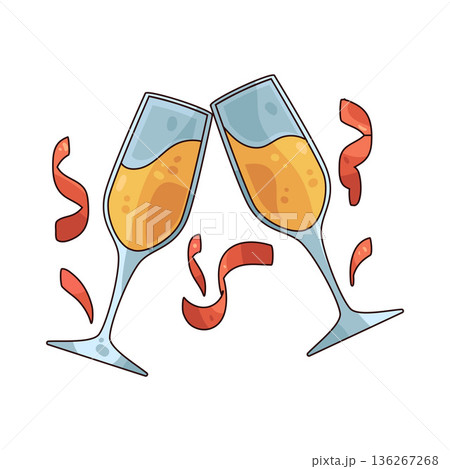 Illustration of Clinking glasses Illustration of Clinking glasses 136267268