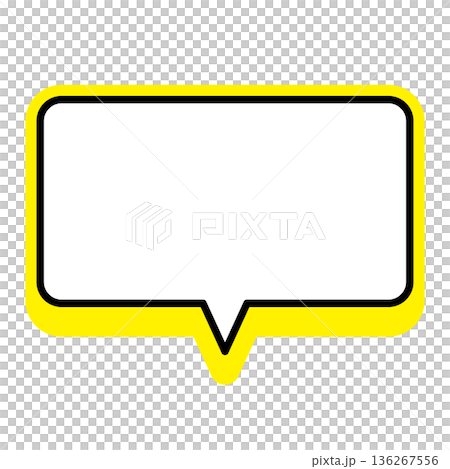 シンプルな吹き出しのイラスト　横長　四角　角丸 136267556