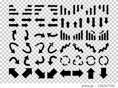 簡易箭頭圖示集：用於使用者介面和文件建立的方向標記 136267582