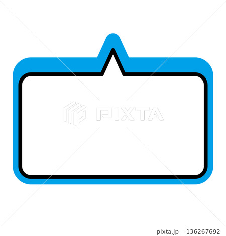 シンプルな吹き出しのイラスト　横長　四角　角丸 136267692