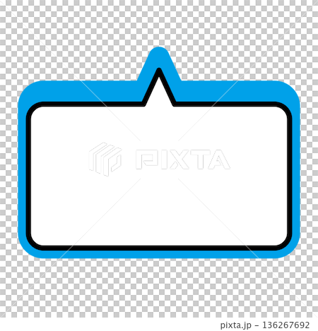 Simple speech bubble illustrations: horizontal, square, rounded corners 136267692