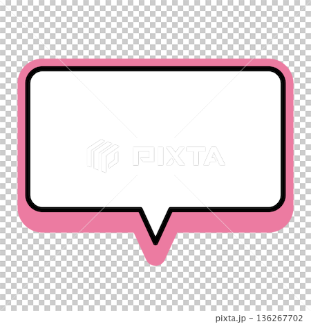 簡單的氣泡插圖：水平、方形、圓角 136267702