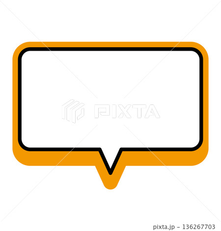 シンプルな吹き出しのイラスト　横長　四角　角丸 136267703