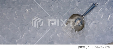 Ice cubes store in ice making machine for clean product. Ice cubes store in ice making machine for clean product. 136267760