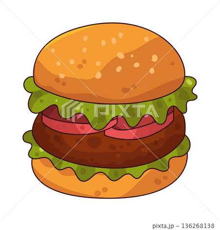 Illustration of burger 136268138