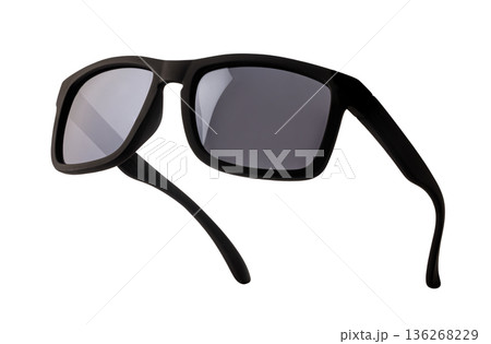 Black square frame sunglasses providing sun protection 136268229