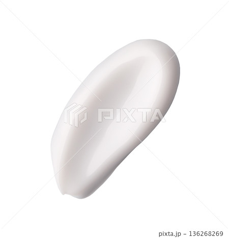 White cream cosmetic smear texture swatch on white White cream cosmetic smear texture swatch on white 136268269
