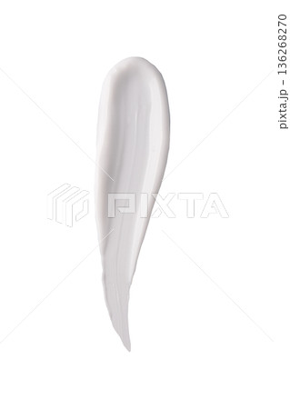White skincare cream smear on isolated background 136268270