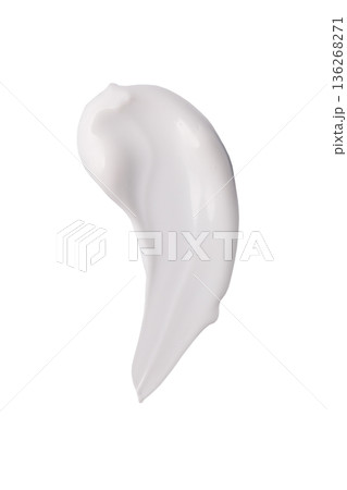 White cream smear showing cosmetic lotion texture 136268271