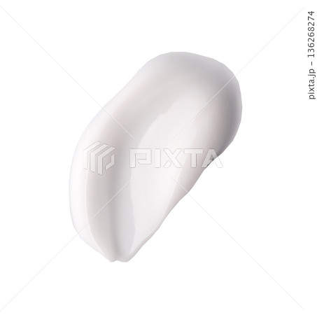 White cosmetic cream smear on white background White cosmetic cream smear on white background 136268274