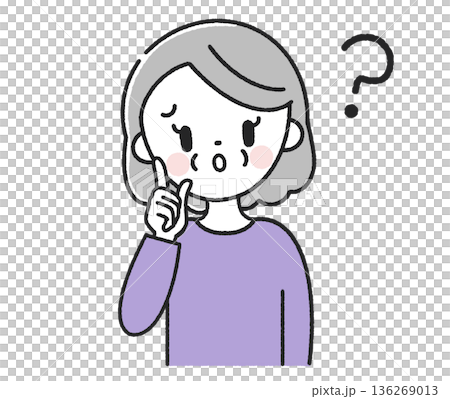 Senior woman feeling doubt 136269013