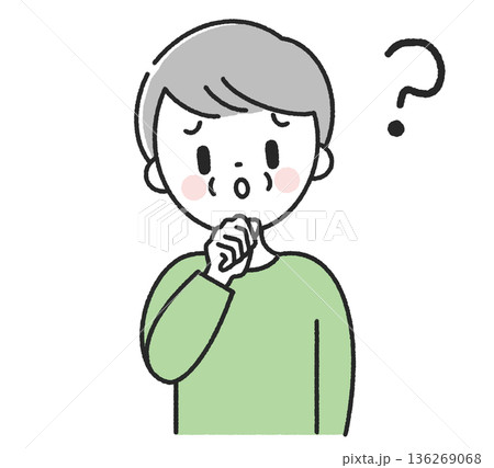疑問を感じるシニア男性 136269068