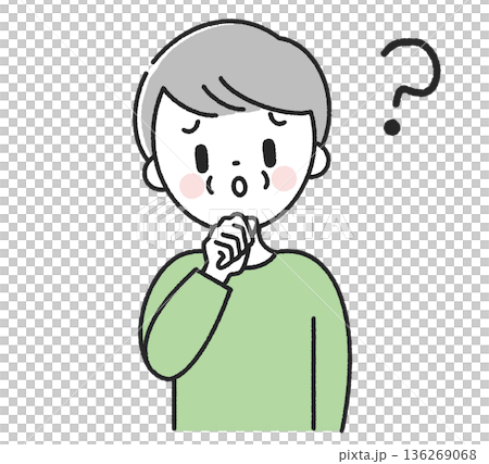 疑問を感じるシニア男性 136269068