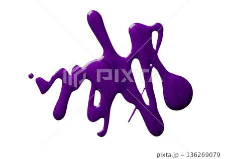 A sample of purple pearl nail polish with a shimmer. Isolated on a white background. A sample of purple pearl nail polish with a shimmer. Isolated on a white background. 136269079