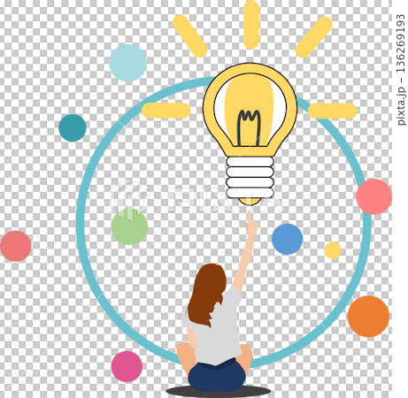 アイデアが閃くビジネスウーマンのイラスト 136269193