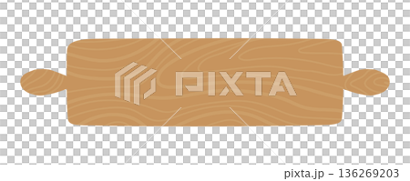 一個簡單的木製擀麵杖示意圖,用於製作糖果。 一個簡單的木製擀麵杖示意圖,用於製作糖果。 136269203