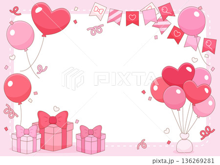 pink balloon celebration frame 2 pink balloon celebration frame 2 136269281