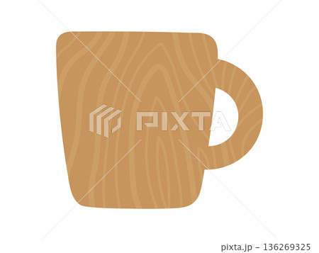 ナチュラルな木目のマグカップイラスト素材 136269325