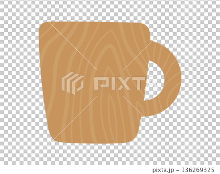ナチュラルな木目のマグカップイラスト素材 136269325