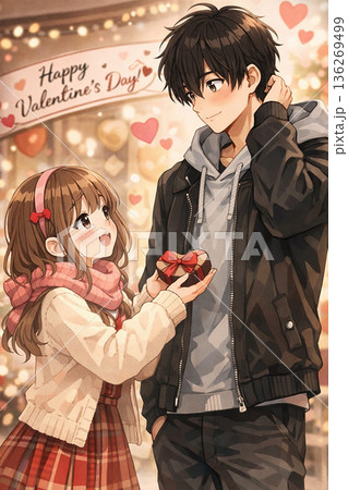 カップルのバレンタイン 136269499