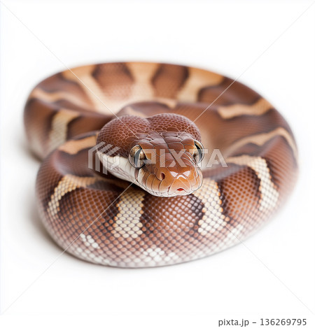 Python snake with scales in nature, showcasing exotic wildlife and serpent pattern 136269795