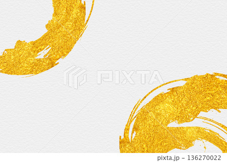 金色の毛筆アートのある和風背景 136270022