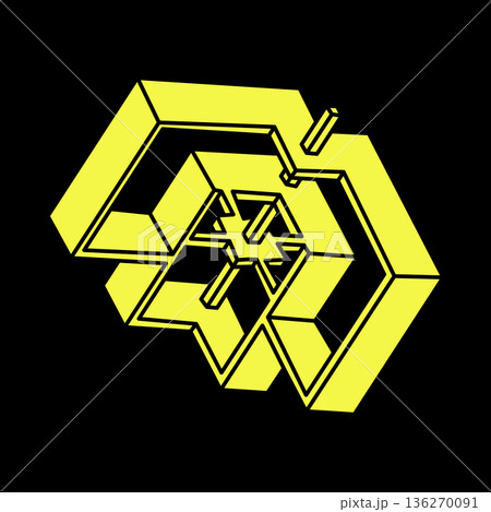 Optical illusion shapes. Escher paradox. Optical art object. Geometry. Impossible figures. Optical illusion shapes. Escher paradox. Optical art object. Geometry. Impossible figures. 136270091