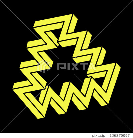 Optical illusion shapes. Optical art objects. Impossible figures. Geometry. Escher paradox.  136270097