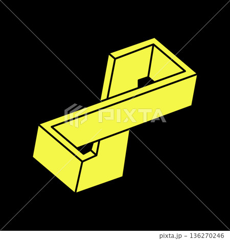 Optical illusion figures. Impossible objects. Line geometric shapes. Escher style. Optical illusion figures. Impossible objects. Line geometric shapes. Escher style. 136270246