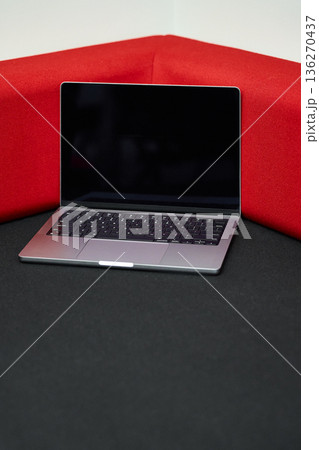Laptop on Desk in Corner Workspace Laptop on Desk in Corner Workspace 136270437