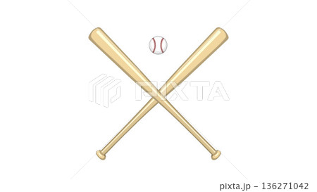 野球ボールとバット 136271042